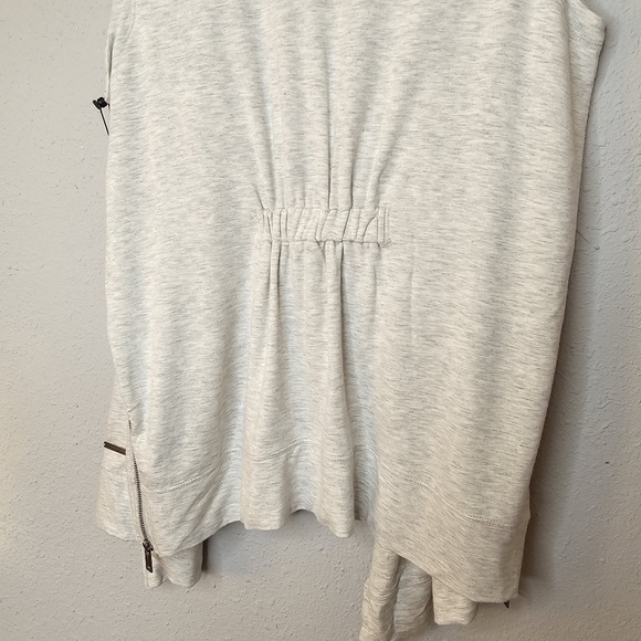 Donna Karan Active Open Cardigan Jacket Womens S Vest Zippers Logo Gray - Picture 10 of 14